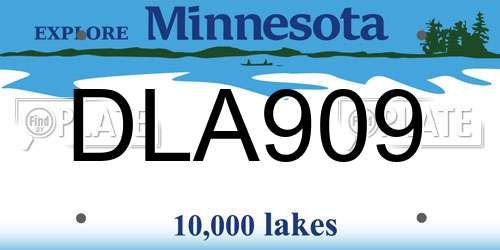 DLA909 Minnesota License Plate