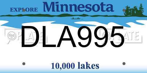 DLA995 Minnesota License Plate