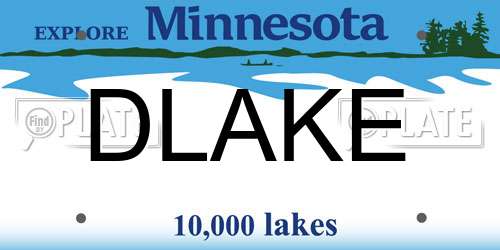 DLAKE Minnesota License Plate