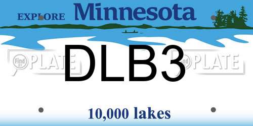 DLB3 Minnesota License Plate