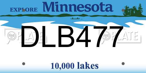 DLB477 Minnesota License Plate