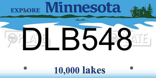 DLB548 Minnesota License Plate