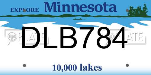 DLB784 Minnesota License Plate