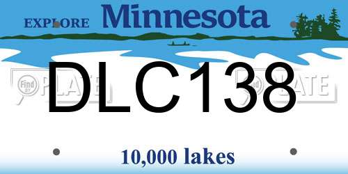 DLC138 Minnesota License Plate