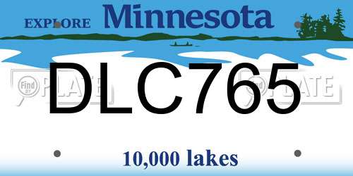 DLC765 Minnesota License Plate