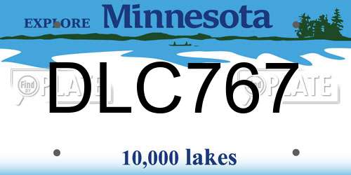 DLC767 Minnesota License Plate