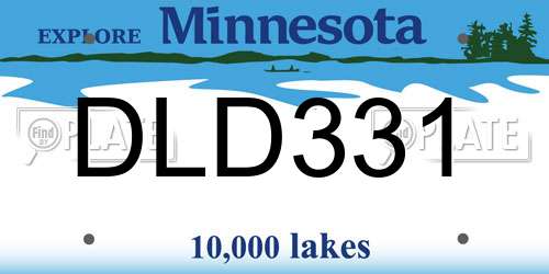 DLD331 Minnesota License Plate