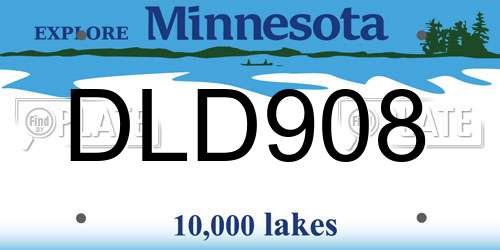 DLD908 Minnesota License Plate