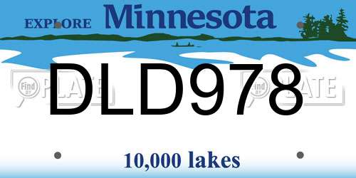 DLD978 Minnesota License Plate