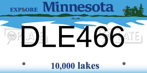 DLE466 Minnesota License Plate
