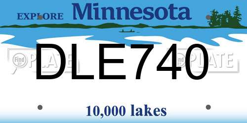 DLE740 Minnesota License Plate