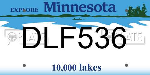 DLF536 Minnesota License Plate