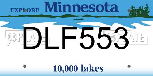 DLF553 Minnesota License Plate