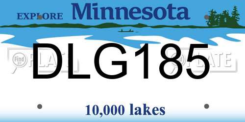 DLG185 Minnesota License Plate