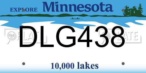DLG438 Minnesota License Plate
