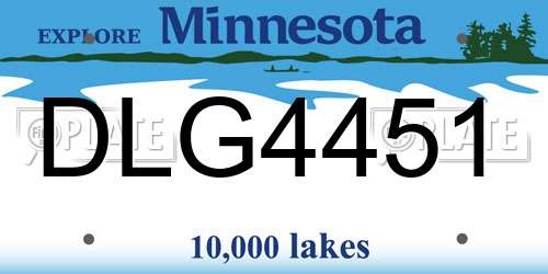 DLG4451 Minnesota License Plate