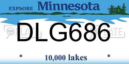 DLG686 Minnesota License Plate