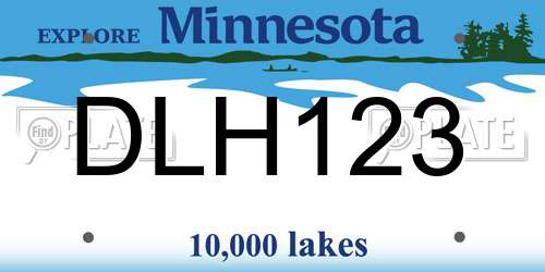 DLH123 Minnesota License Plate