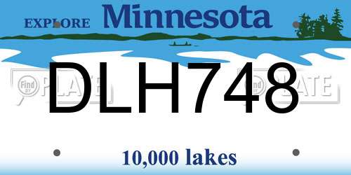 DLH748 Minnesota License Plate