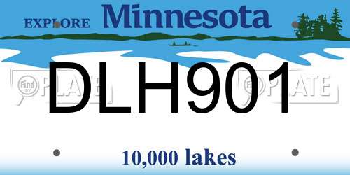 DLH901 Minnesota License Plate