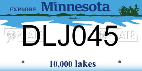 DLJ045 Minnesota License Plate