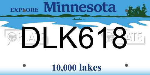 DLK618 Minnesota License Plate