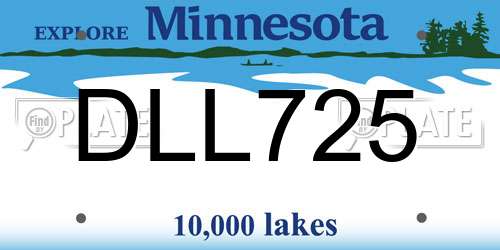 DLL725 Minnesota License Plate