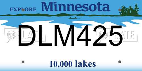 DLM425 Minnesota License Plate