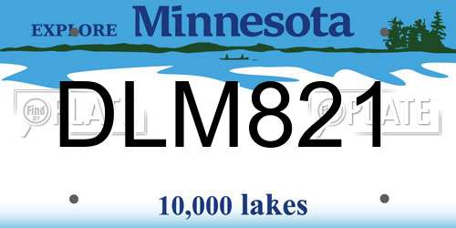 DLM821 Minnesota License Plate