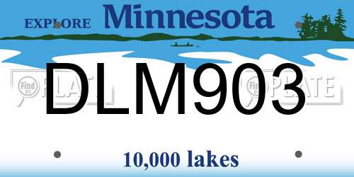 DLM903 Minnesota License Plate