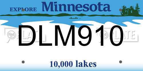 DLM910 Minnesota License Plate