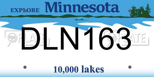 DLN163 Minnesota License Plate