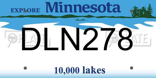 DLN278 Minnesota License Plate