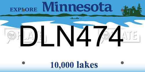 DLN474 Minnesota License Plate