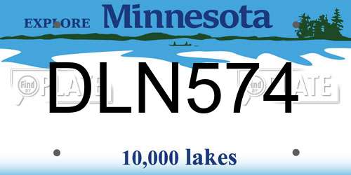 DLN574 Minnesota License Plate