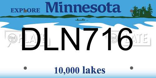 DLN716 Minnesota License Plate