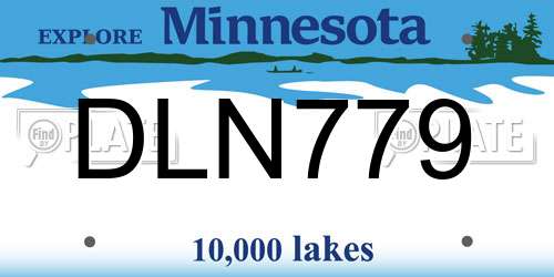 DLN779 Minnesota License Plate
