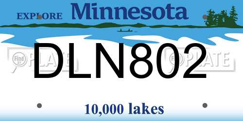 DLN802 Minnesota License Plate