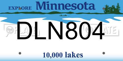 DLN804 Minnesota License Plate