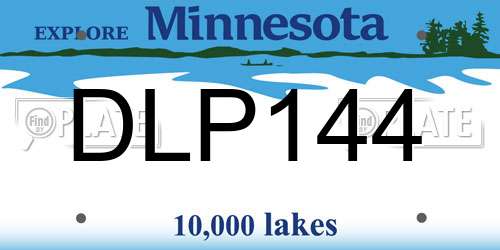 DLP144 Minnesota License Plate