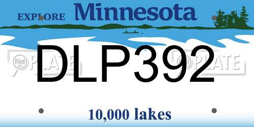 DLP392 Minnesota License Plate