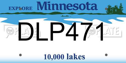 DLP471 Minnesota License Plate