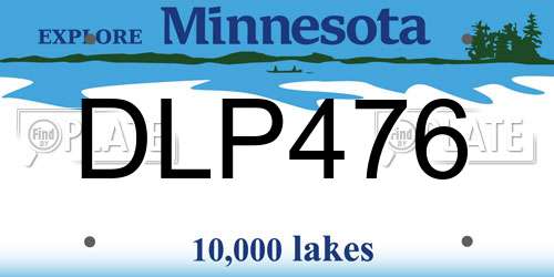 DLP476 Minnesota License Plate