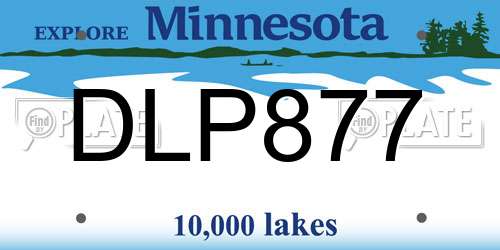 DLP877 Minnesota License Plate