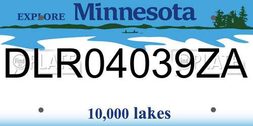 DLR04039ZA Minnesota License Plate