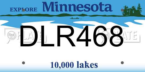 DLR468 Minnesota License Plate