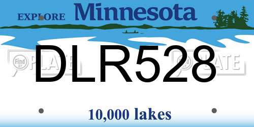 DLR528 Minnesota License Plate