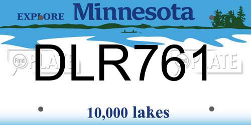 DLR761 Minnesota License Plate