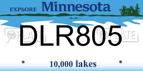 DLR805 Minnesota License Plate