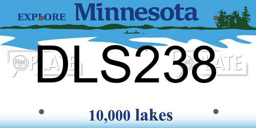 DLS238 Minnesota License Plate